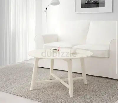 Round wooden coffee table 90cm diameter, low height 48cm