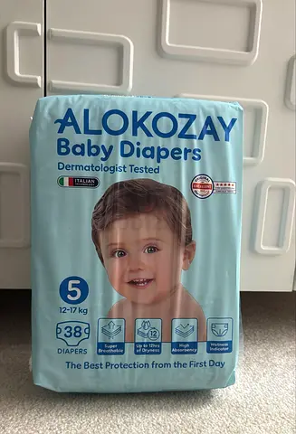 Alokozay Baby Diapers Size 5 (12-17 kg) - 38 pcs, Unopened Pack