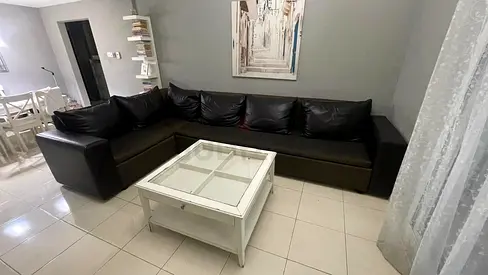 Large L-Shape leather sofa and Coffee Table