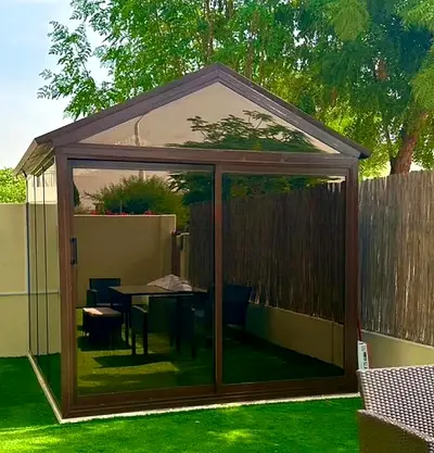 Glass Patio Room / Garden Gazebo with Sliding Doors