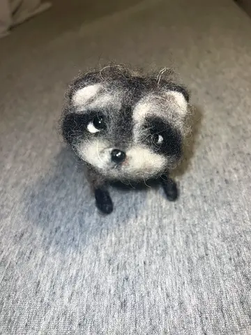 Hand Made Exclusive Russian Raccoon Plushie, Authentic fur, High quality soft toy.
