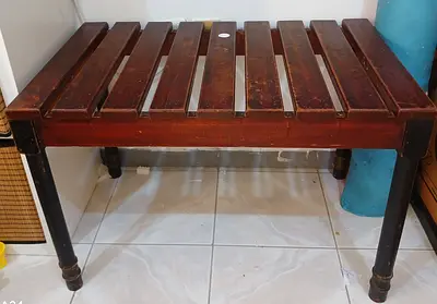 Wooden slatted coffee table