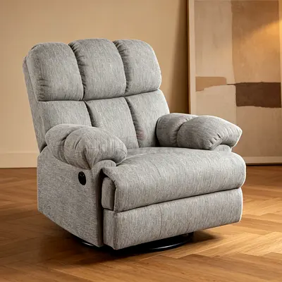 New Billow Electric Swivel and Glider Fabric Arm Recliner