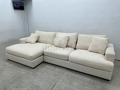 Looks great condition pottery barn beige color lshape sofa
