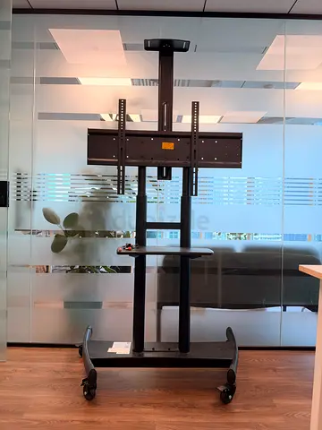 Mobile TV/Monitor Stand on Wheels - Adjustable Height and VESA Mount 32-100 inch