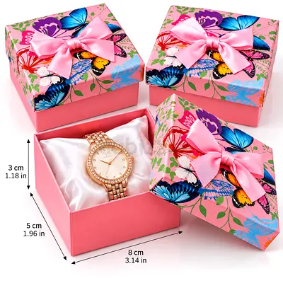 12 piece of Floral Jewelry Gift Boxes , watch box with Bows