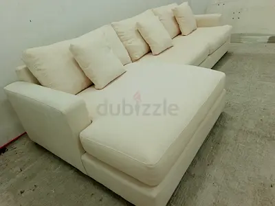 Great condition Pottery barn beige color lshape sofa