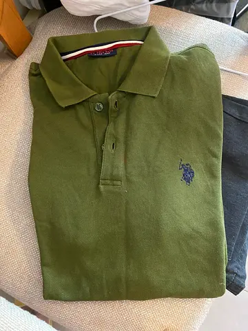 Green USSN Polo Shirt with Embroidered Logo Men’s Casual