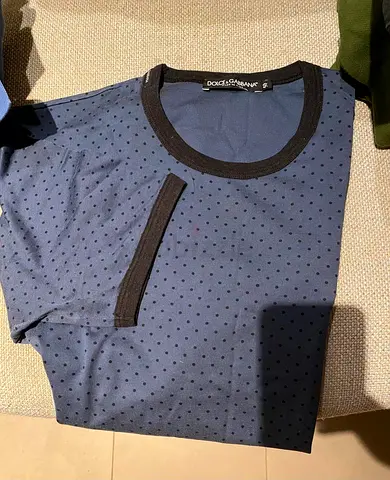 Dolce & Gabbana navy blue polka dot men's T-shirt, size M