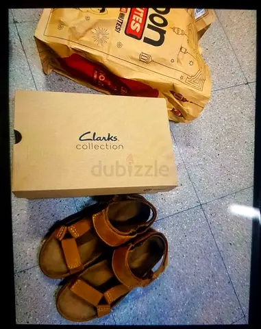 Clarks brown leather sandals - lightly used, size unknown