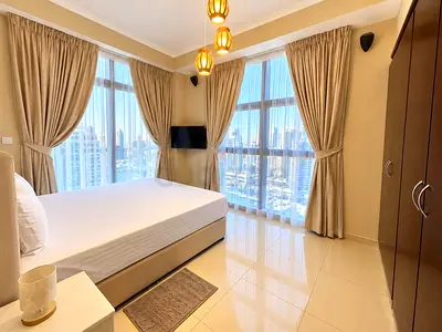0% commission, female apartment , marina luxury master bedroom with attached washroom, balcony