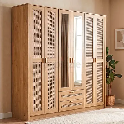 New Java 6-Door Wardrobe with 2 Mirrors