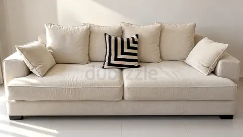 Light beige 3-seater fabric sofa in good condition from the one - negotiable