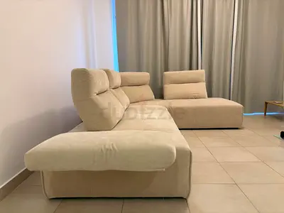 Beige L-shaped Fabric Corner Sofa - Comfortable 3-Seater Plus Chaise