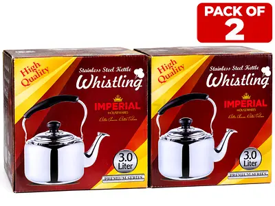 Imperial 3L Stainless Steel Whistling Kettle Pack of - 2