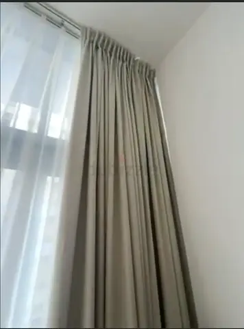 Light sage full-length blackout curtains with sheer liners - set of panels