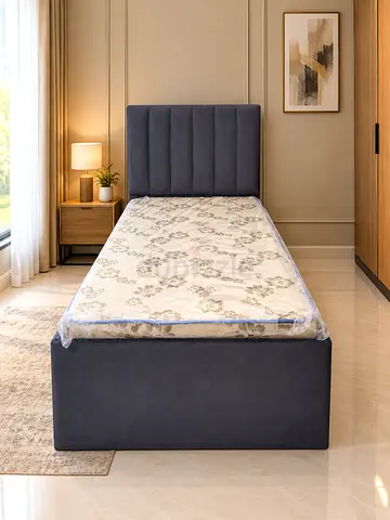 Wood Valvet Touch Single Bed With Mattress New