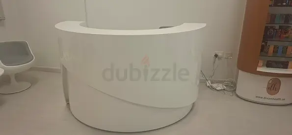 White modern reception table