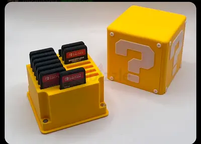 Nintendo Switch game card holder - Super Mario Question Block design (holds ~12 cards)