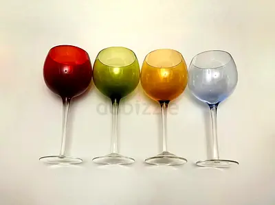 Coloured Drinking Glass - Balloon Glass (4 Pcs Glassware)