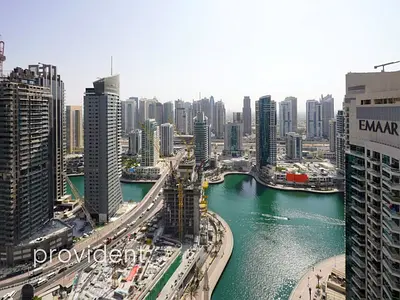 3 BR |Furnished |High Floor |Marina & Sea view