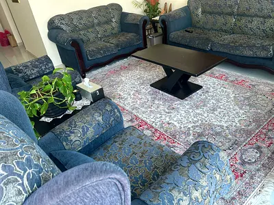 Full Set Sofas with Middle Table and 2 Side Tables (WITHOUT Carpet)