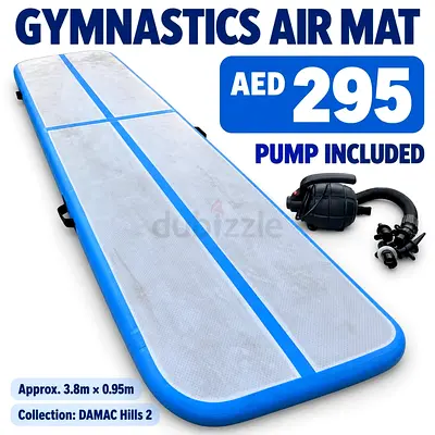 Inflatable Gymnastics Air Track Mat + Electric Pump - Approx. 3.8m