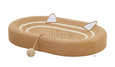 Urgent Sale-Cat scratcher lounge bed with toy ball and sisal surface