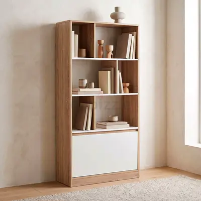New Alford Patara 3-Tier Bookcase with Drawer