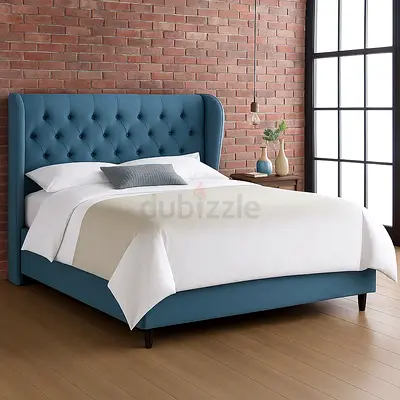 High Quality Luxury Queen Size Fabric Bed Including Spring Mattress