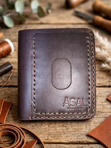 Handmade Brown Leather Bi-Fold Wallet - ASAL