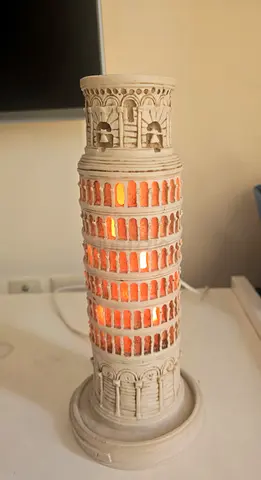 Decorative Ceramic Column Lamp (Leaning Tower of Rome) - Working ,collection bought frm Rome