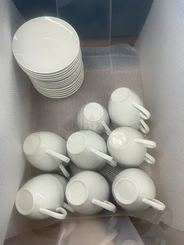 Ceramic Coffee Cups with Saucers, Mugs, Glasses - Good Condition