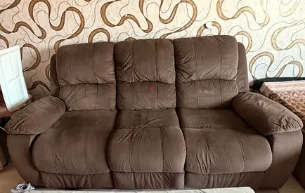 Brown 3-Seater Reclining Sofa - Comfortable, Good Condition
