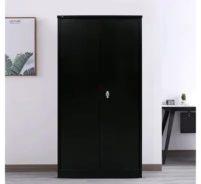 Black Steel Office Storage Cupboard with Shelves