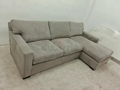 Crate and Barrel Axis gray lshape sofa