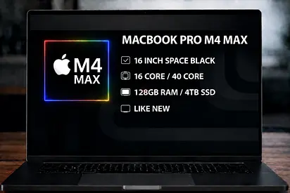 MACBOOK PRO M4 MAX 128GB RAM / 4TB SSD - 16 INCH - SPACE BLACK LIKE NEW