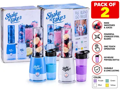 Shake N Take 3 Personal Blender – 2 Jars with Lids