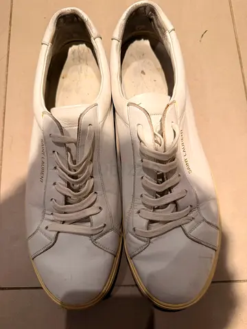 Saint Laurent White Leather Sneakers, Size 43 EU