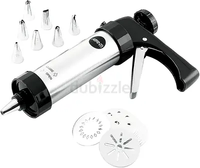 Stainless Steel Cookie & Biscuit Maker – 20 Disc & Nozzle Set