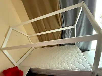 Bed with mattress