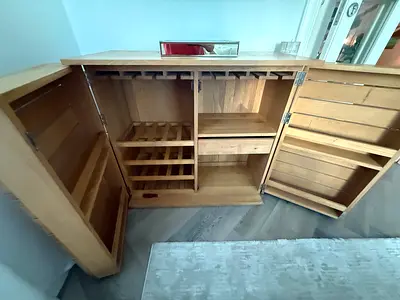 Crate & Barrel Solid wood drinks cabinet
