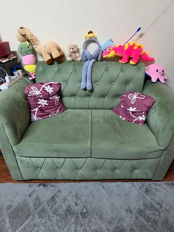 Green 2-Seater Sofa - Good Condition
