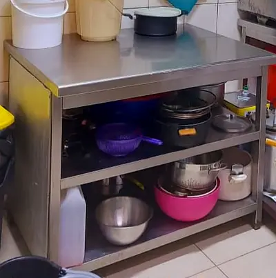 Stainless Steel Kitchen Work Table with Two Shelves