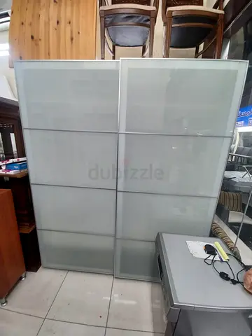Sliding Glass Door Wardrobe / Closet - Modern White Finish