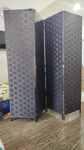 Foldable 4-Panel Room Divider / Privacy Screen - Dark Brown