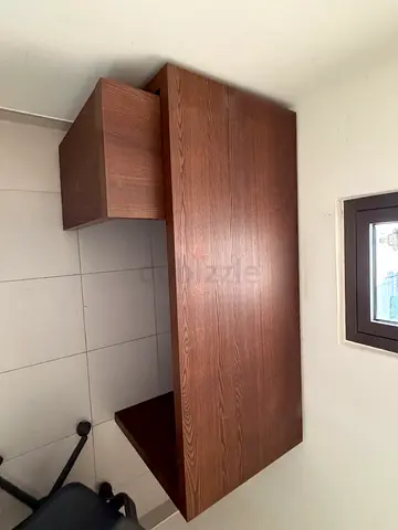 Used wooden study desk with side storage – good condition