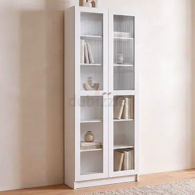 New Frankfurt 6-Tier Multipurpose Bookcase Storage Unit with 2 Acrylic Doors