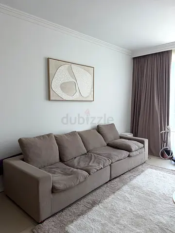 3-seater grey fabric sofa in good condition