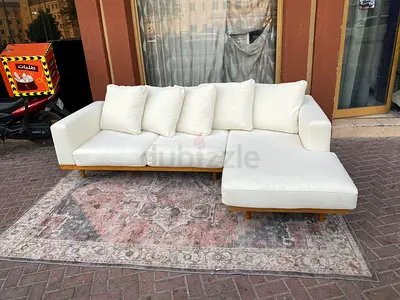 West Elm L shape Sofa Beige
